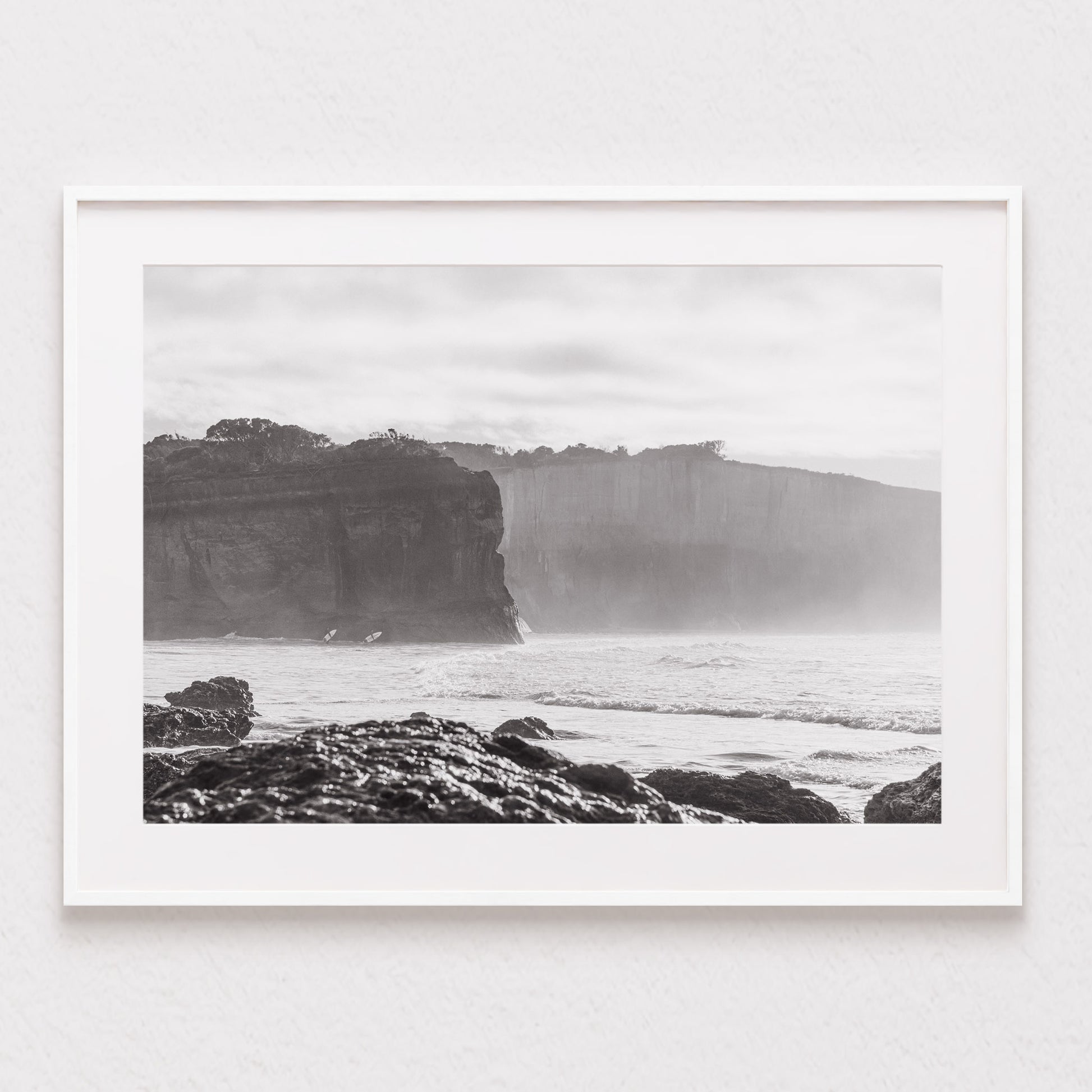 Anglesea Cliff Surfers Print