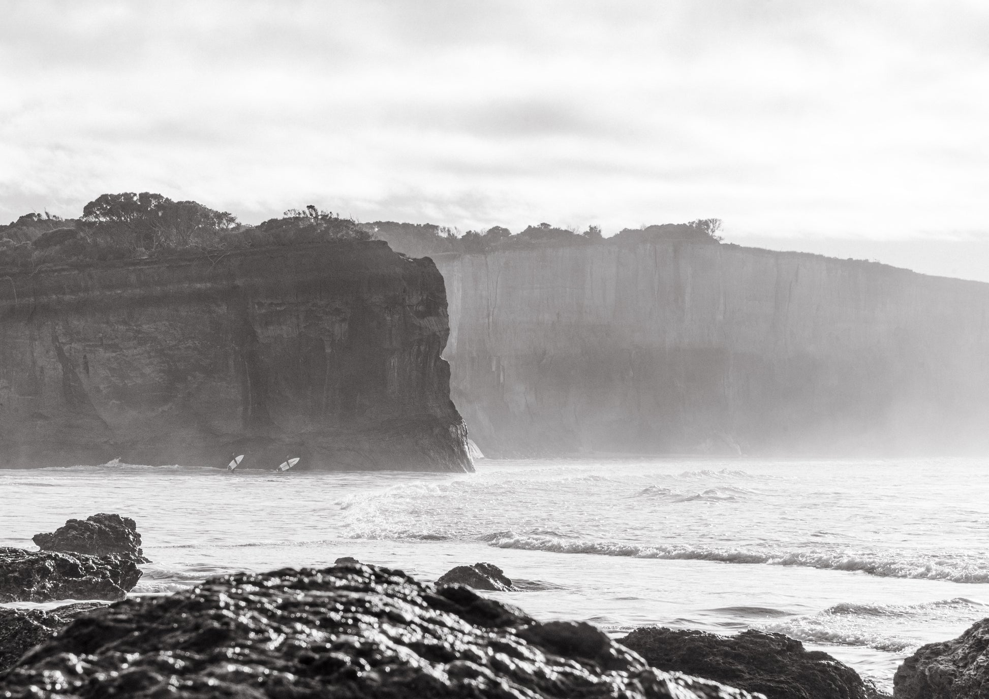 Anglesea Cliff Surfers Print
